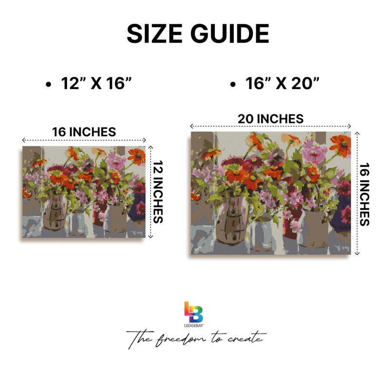 Ledgebay DIY Paint by Numbers Kit for Adults Framed Canvas Beginner to Advanced Paint by Numbers Kit, Kits Include Acrylic Paint Set, Brushes & Tabletop Easel (October 12" x 16" Framed) - Image 5